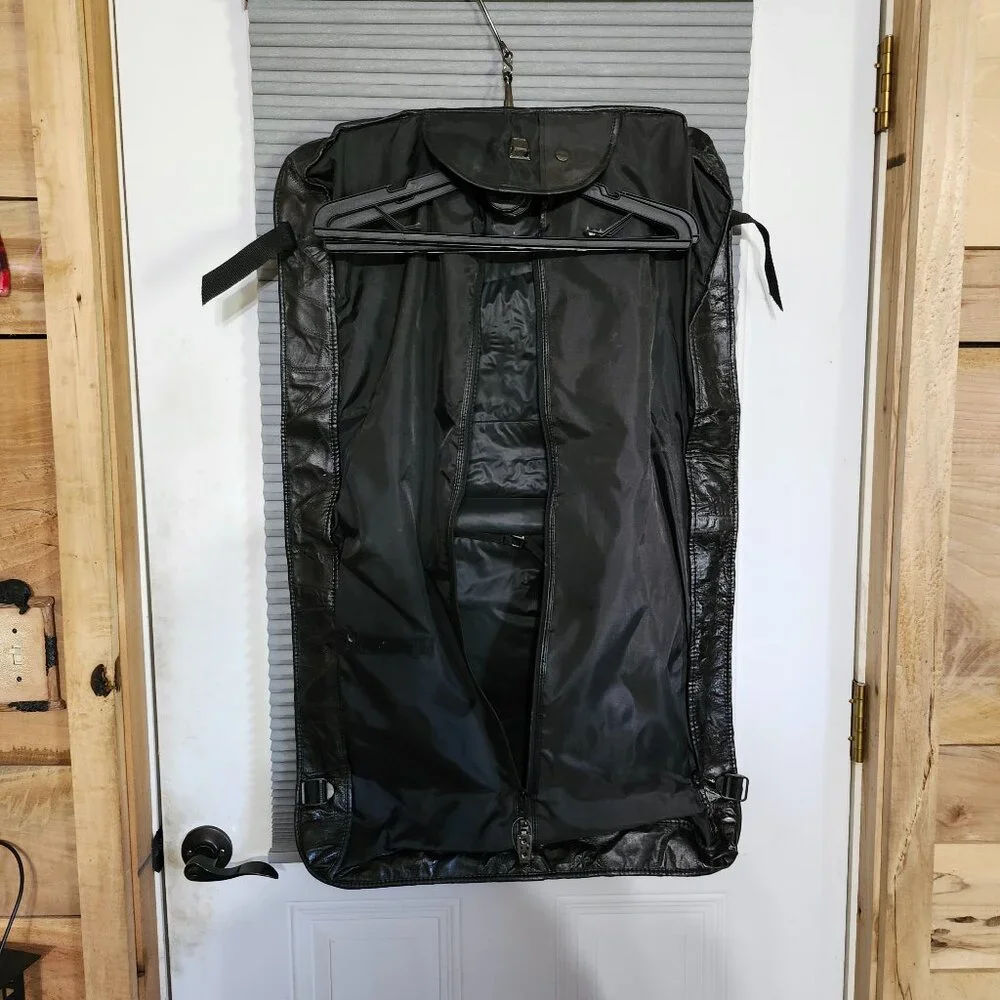 Vintage English Leather bi fold garment bag. NEW